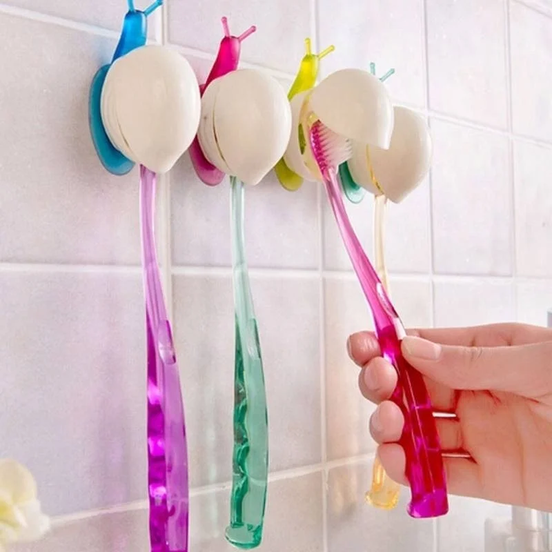 Creative Snail Suction Cup Toothbrush Holder Bathroom Accessories Sucker Wall Rack Stand | Дом и сад