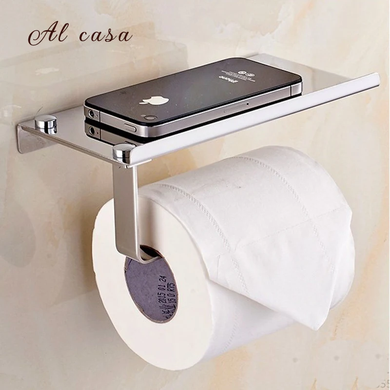 Bathroom rack shelf Toilet Paper Holder Towel with Shelf Mobile Phone Toilet Roll Holder Tissue Holder  Hot sale