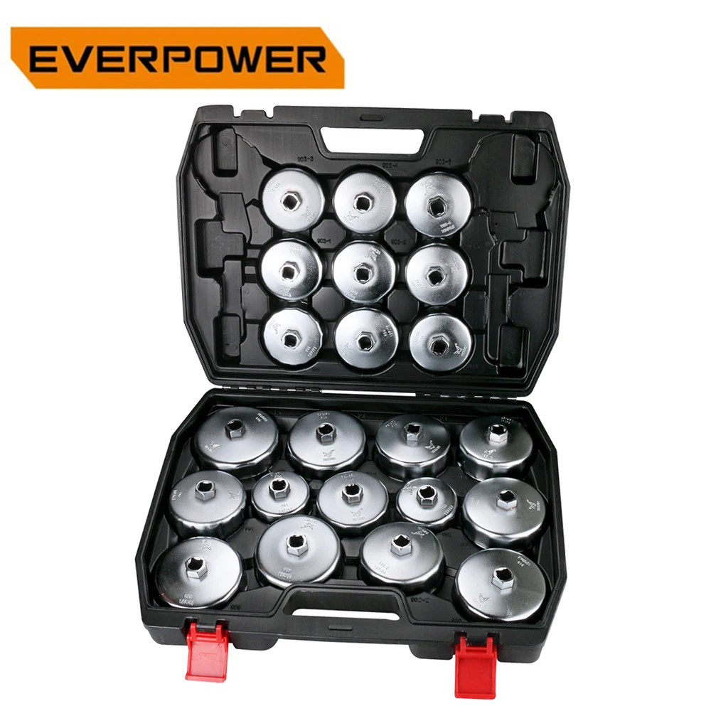 

Universal 22 PCS Oil Filter Wrench Set Storage Case Cap Housing Cover Engine Oil System Tool Kit Fits Engines Aluminum Alloy