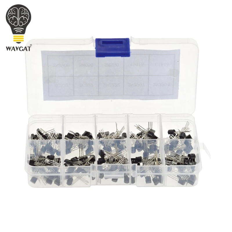 

BC337 BC327 2N2222 2N2907 2N3904 2N3906 S8050 S8550 A1015 C1815 Transistor Assortment Kit 10value 200PCS,Transistors Box Pack