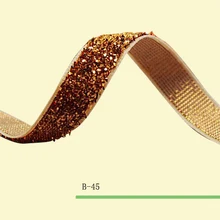 Tramo de orange metallic velvet ribbon chispa cinta de color 5/8 «elástica glitter velvet ribbon precio negociado