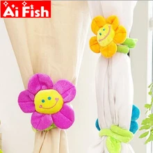 Прекрасный улыбающееся лицо подсолнухи занавес пряжки ремни бархат занавес аксессуары сладкий офисный стол украшение Детский подарок игрушки