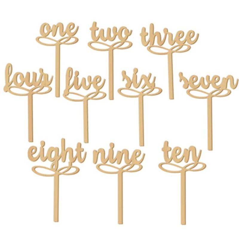 2018 New Wooden Wedding Table Flower Seat Card Cake Topper Decoration For Baby Birthday  Easy operation Lightweigh Hot C0404#0 03