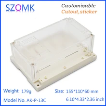 1 шт 155*110*60 мм szomk Пластиковый корпус для электроники проект din-рейка корпус прибора PLC корпус пластиковый корпус
