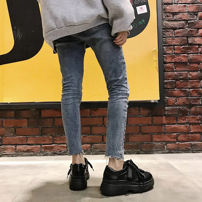 

Jookrrix 2018 Spring Fashion Lady Casual White Shoe Women Sneaker Black Leisure Heighten Platform Shoe Soft Cross-tied All Match