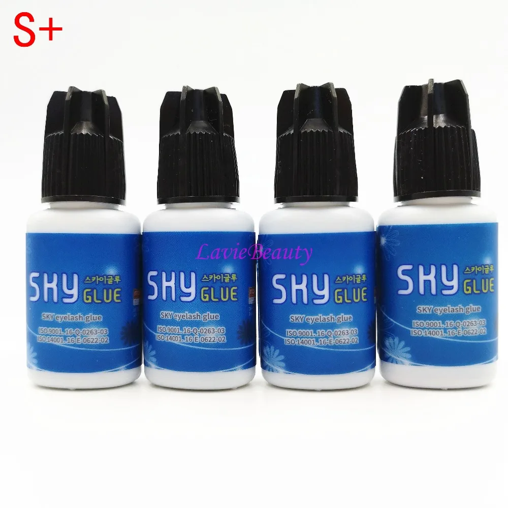 

Free Shipping 1 bottle Korea Strongest ORIGINAL Sky Glue for Eyelash Extensions MSDS Eyelash Adhesive S+ type,5ml Black Cap