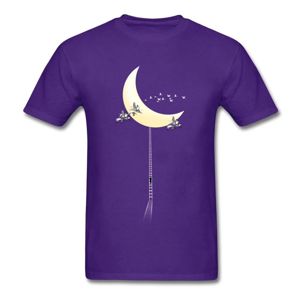 Crane Migration Normal April FOOL DAY Pure Cotton Crewneck Men's Tops Tees T-shirts Fashionable Short Sleeve Top T-shirts Crane Migration purple