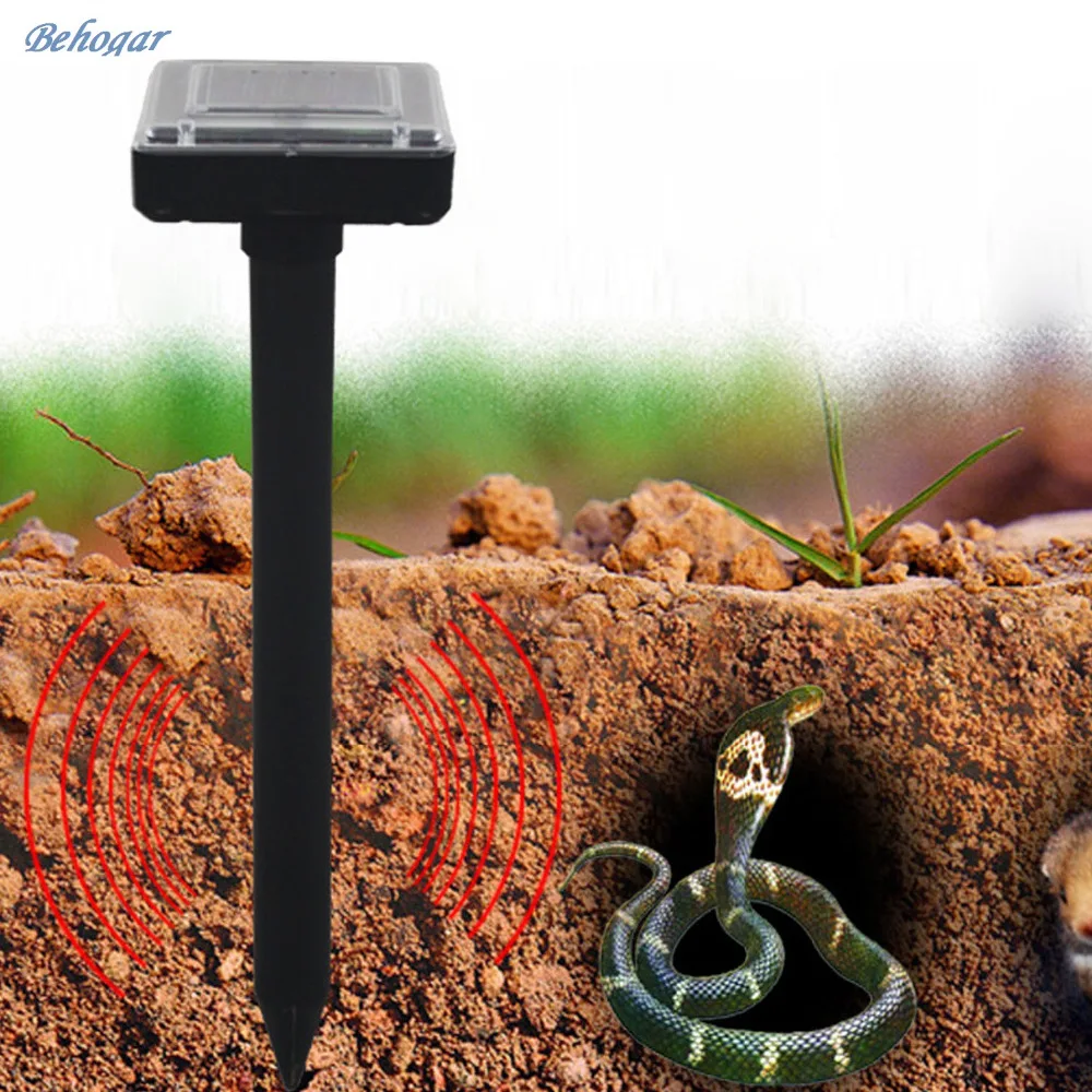 

Behogar Solar Powered Ultrasonic Rat Mouse Mice Snake Pest Bird Mosquito Repellent Device Mole Repeller for Garden Field Farm