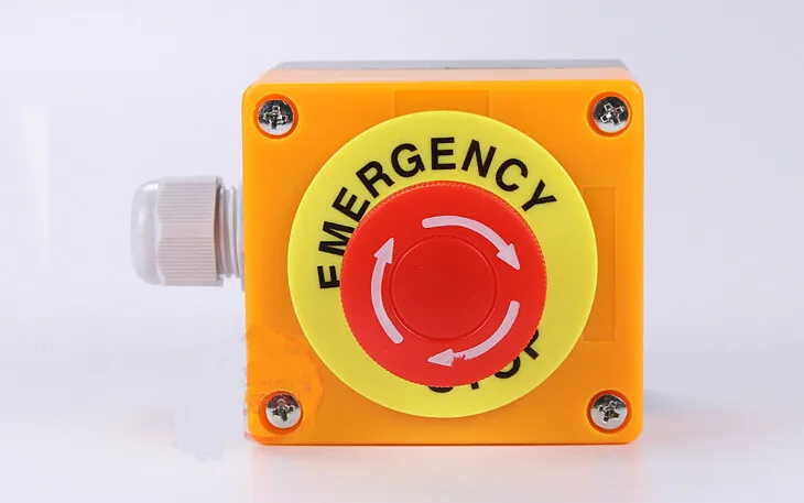 Emergency stop button switch box warning ring emergency stop button box