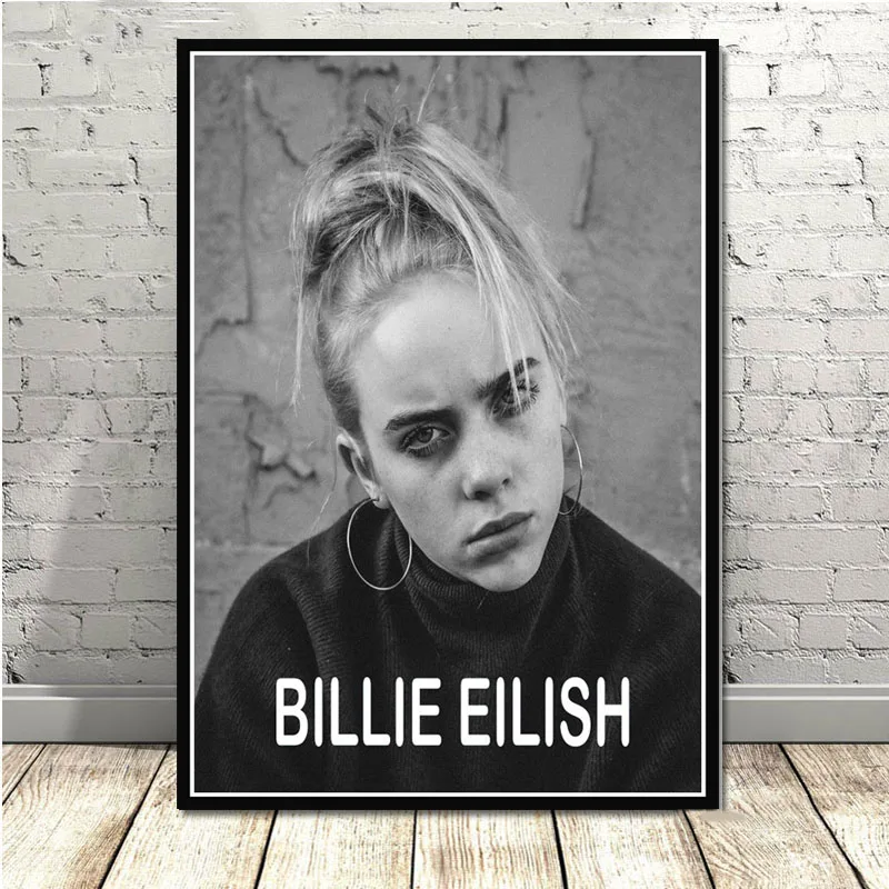 Постер и принты Горячая Billie Eilish музыкальная певица поп-звезда рэп настенная живопись холст настенные картины для гостиной домашний декор - Цвет: Фиолетовый