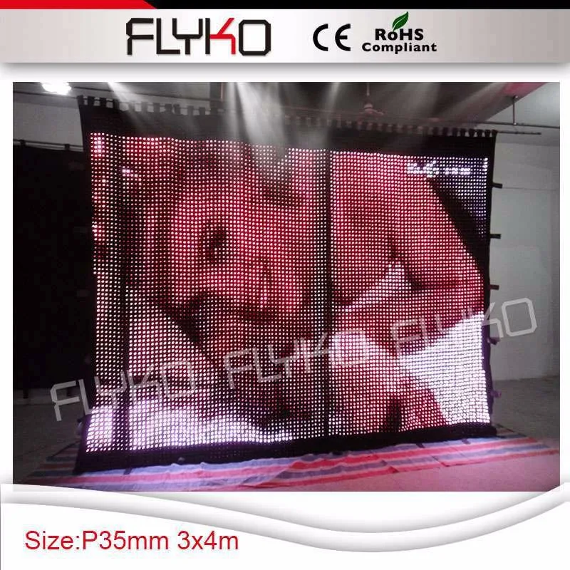P35mm Бесплатная доставка Высокое разрешение 10FT x 14ft секс видео видения светодиодный дисплей ткань видео занавес