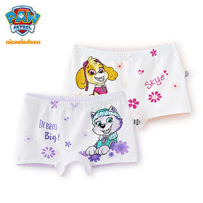 

New 2pcs PAW PATROL Cutton Underpants Action Figure Skye Everest Marshall Rubble Children Panties Boys Girls Underwear Gift