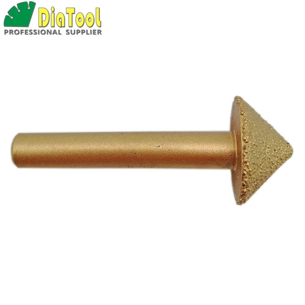 2pcs 3D CNC vacuum brazed diamond engraving bits for stone, Max diameter 20mm, 90degree, 6mm shank
