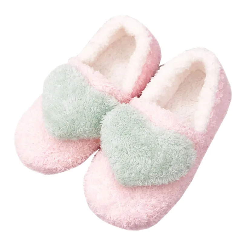 SJJH Woman Winter Flock Home Slippers Cover Heel Warm Short Plush Footwear Cute Sweet Indoor Bedroom Floor Shoes D726 SJJH Woman Winter Flock Home Slippers Cover Heel Warm Short Plush Footwear Cute Sweet Indoor Bedroom Floor Shoes D726