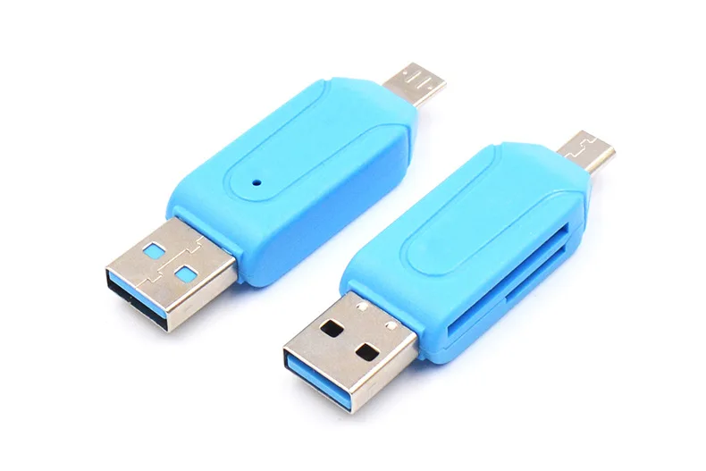 2 в 1 USB OTG кардридер Универсальный Micro USB OTG TF/SD кардридер телефонный удлинитель-переходник Micro USB OTG адаптер