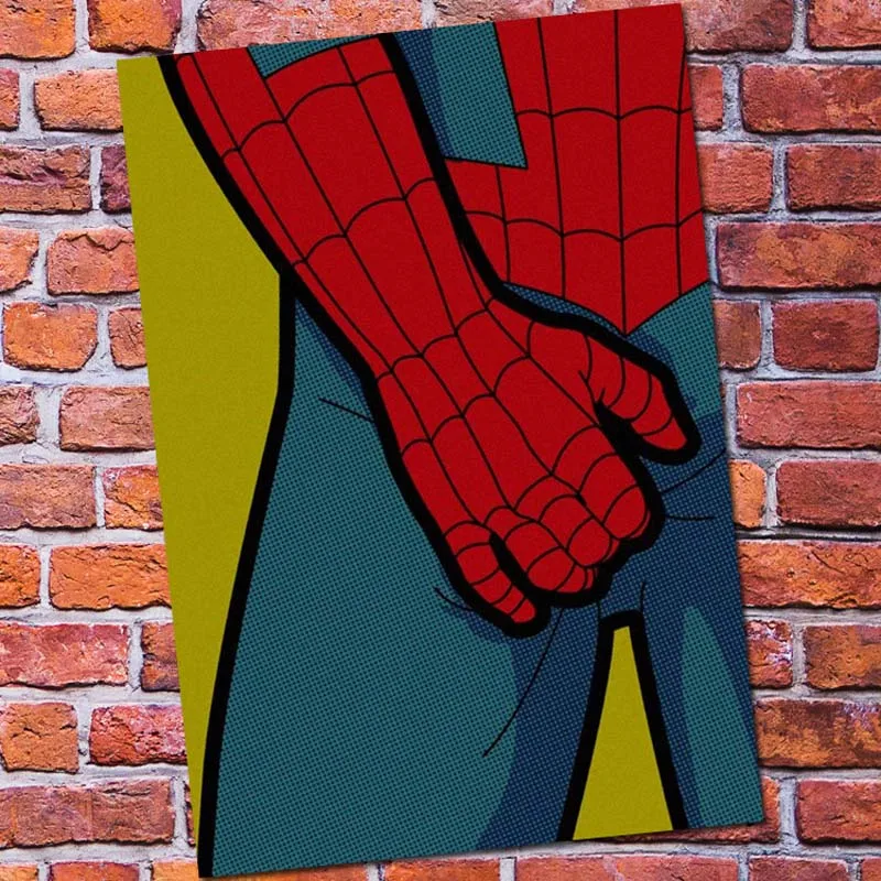 ВИНТАЖНЫЙ ПЛАКАТ Marvel бумага Ретро аниме супергерой фильм плакаты и принты дома стены стикеры декор