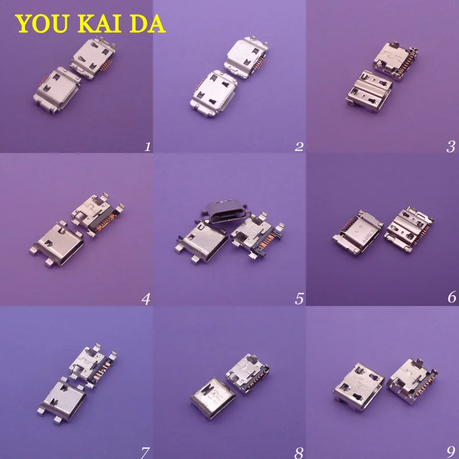 9models 90pcs Micro USB Jack connector socket Charging port female v8 for Samsung I9000 I9220 I9300 I8190 I8262D T999 S7562C |