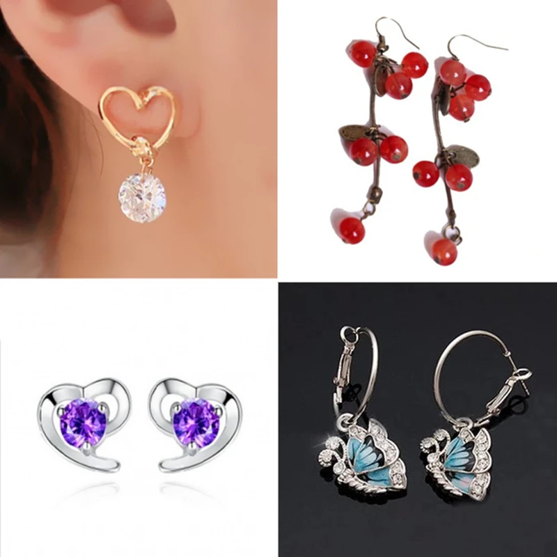 Tie earrings Tie jewelry Tie studs Red tie earrings