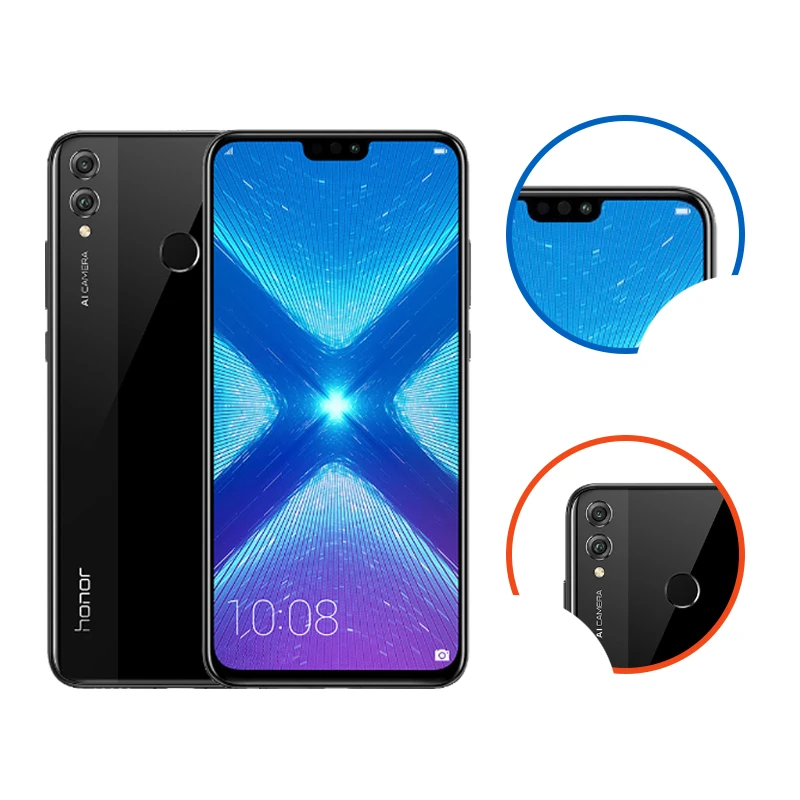 Продажа Глобальная версия Honor 8X4 GB 128GB 6,5 дюймов OTA обновленный смартфон мобильный телефон Android 8,1 Восьмиядерный отпечаток пальца ID