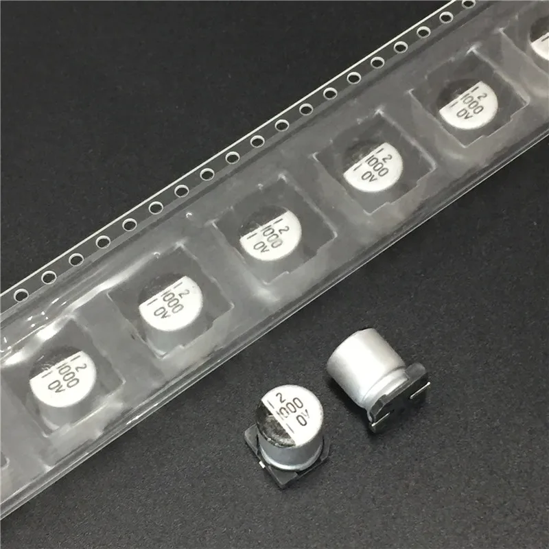 100 шт. 1000 мкФ 10 V 8x10 мм Хорошее качество 10V1000uF SMD алюминиевый электролитический