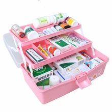 Трехуровневая портативная Пластиковая Складная медицинская коробка, аптечка, аптечка, медицинский сундук-органайзер для косметики, канцелярские коробки