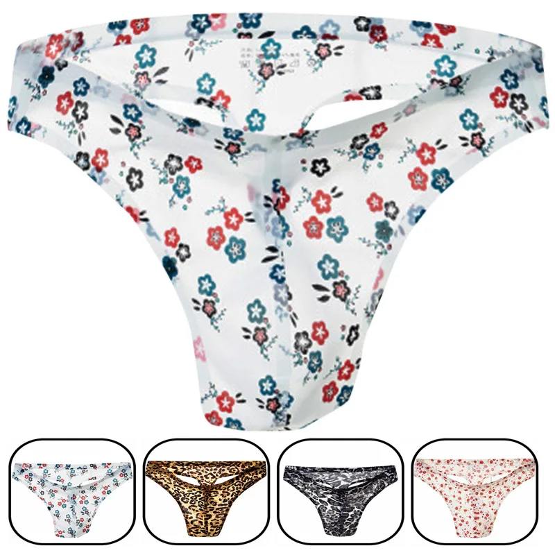 

Ice silk breathable men's seamless thong jockstrap 2019 hot Sexy Men's Pouch Bikini Underwear String Ice Silk Micro Thong