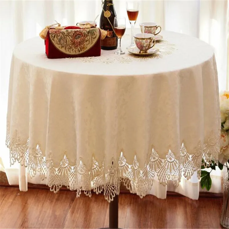 

Free Shipping SR801 lace work edge coffee tea dining oil water proof tablecloth table cover for wedding party Christmas gift