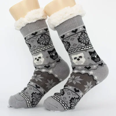 Толстые двойные Флисовые Тапочки рождественские носки теплые носки для зимы женские 27 цветов новое поступление