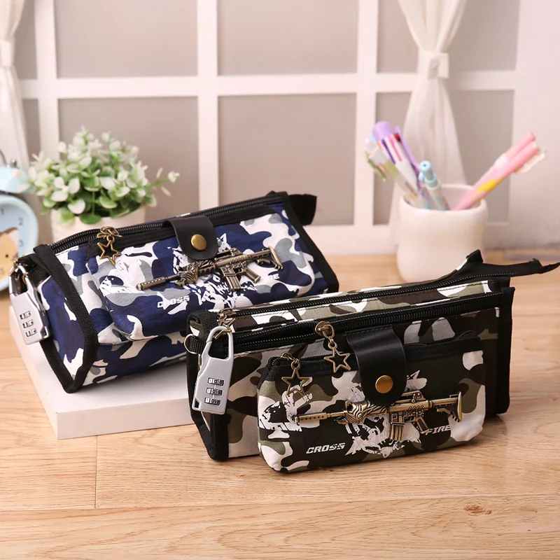 Boys School Pencil Case CF Pen Bag Student Stationery Camouflage Pencil Bag Box School Supplies
