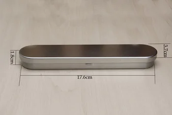 

50pcs 17.6*3.7*1.8cm Tin Pen Box Silver Metal Stationery Storage Box Organizer Iron Gift Box wen6474