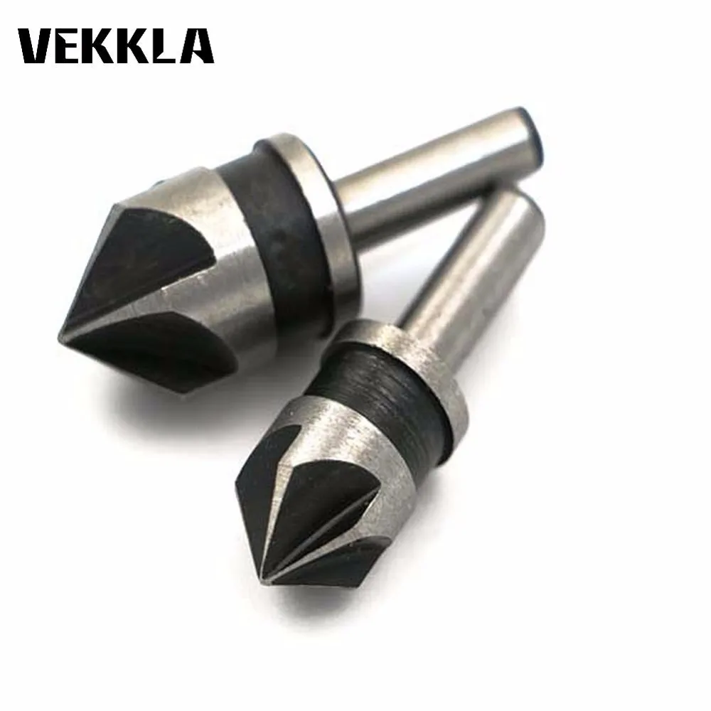 

High Quality 2Pcs 82 Degree Chamfer Angle HSS 5 Flute Countersink Drill Bit Set Tool Counter Counter Sink Sets