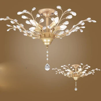 

American K9 crystal chandelier ceiling Mediterranean minimalist home crystal chandelier Tree chandelier ceiling lamp led fixture