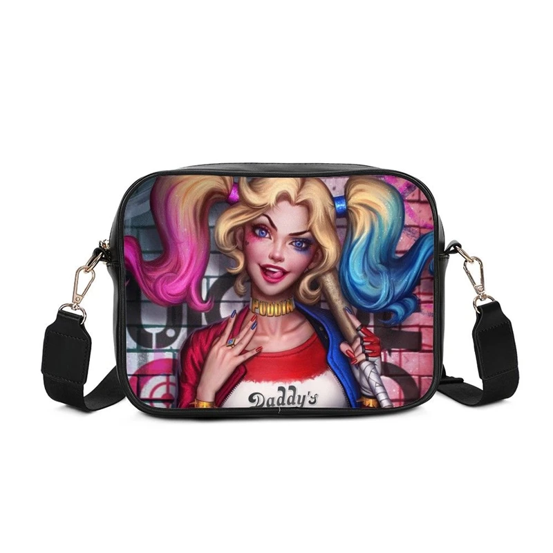 2018 Cartoon Harley Quinn Printing Women Messenger Bags Girls Square