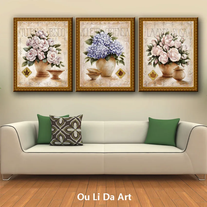 

pastoral poetry flowers scenery set canvas printings oil painting printed on canvas home room wall art decoration picture