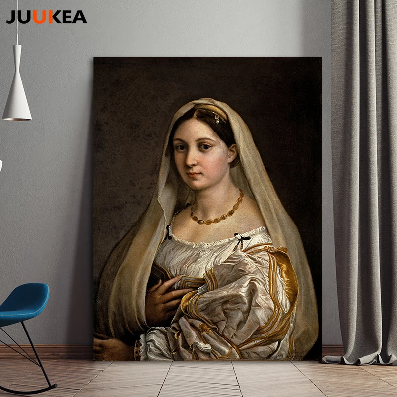 

Woman with a Veil La Donna Velata by Raphael Renaissance Artist HD Art Copy Canvas Print Painting Poster Wall Picture Home Decor