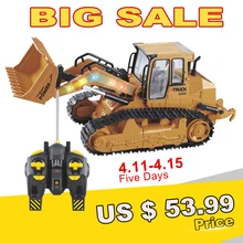 RC Truck 6CH Bulldozer Caterpillar Tractor Remote Control Simulation Construction Vehicle Electronic Toys Game Hobby Model