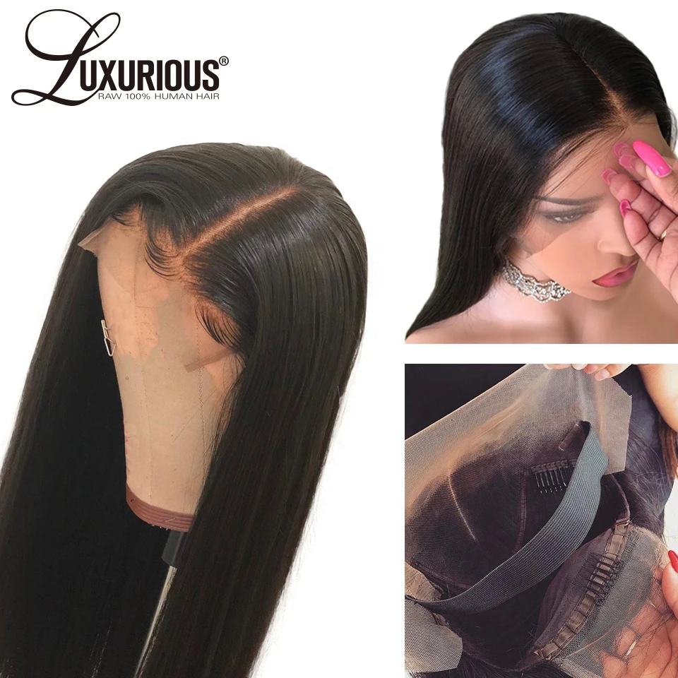 

Lace Front Human Hair Wigs With Elastic Band 8-26Inch Peruvian Remy Human Hair Wig With Pre Plucked Hairline Bleached Knots