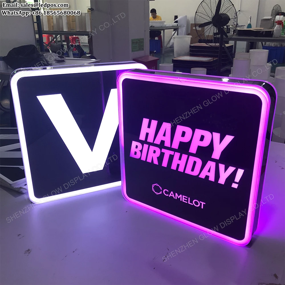

Logotipo personalizado Feliz cumpleaños cambiable caja de cartas tablón de mensajes Servicio VIP para la noche de la boda Club Party Lounge Bar