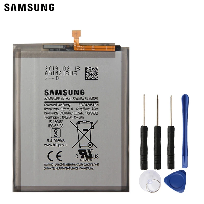 

Samsung Original Replacement Battery EB-BA505ABU For Samsung Galaxy A50 A505F SM-A505F EB-BA505ABN Authentic Battery 4000mAh