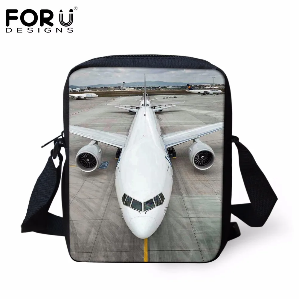 FORUDESIGNS Casual Men Messenger Bags Cool Airplane Shoulder Bags 3D
