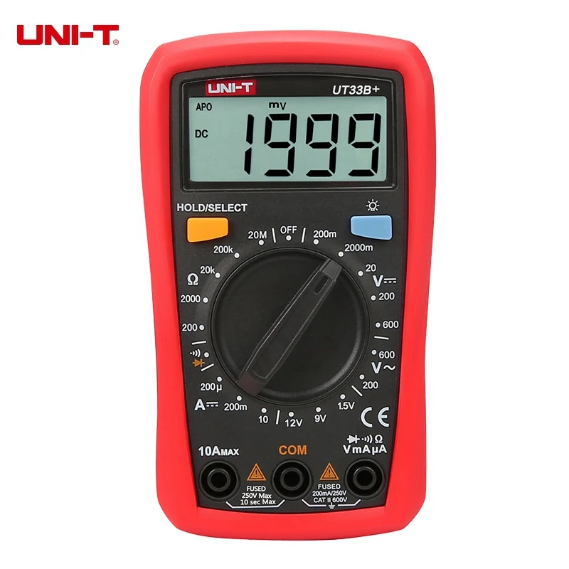 UNI-T UT33A+ UT33B+ UT33C+ UT33D+ цифровой мультиметр Авто Диапазон размер ладони AC DC Вольтметр Амперметр Сопротивление Capatitance тестер - Цвет: UT33B