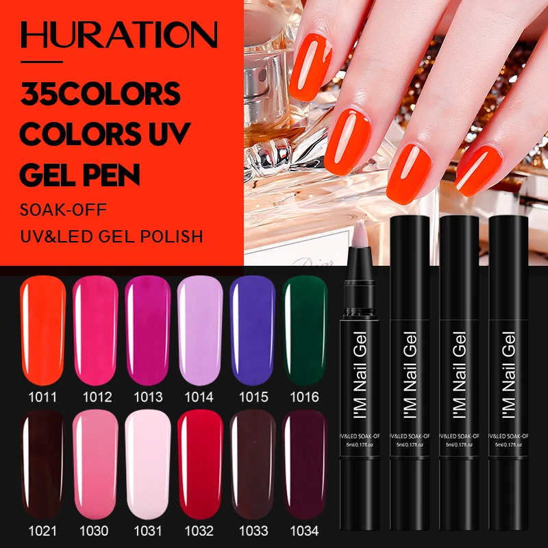 

Huration 2019 Gel Nail Polish Pen Varnish Semi Permanent UV Nail Gel Polish Hybrid Nail Art Set for Manicure Off Gellak Primer