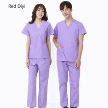 Скрабы медицинская Униформа Женская лабораторная рабочая одежда медсестры одежда больничный хирургический халат короткий рукав летний костюм