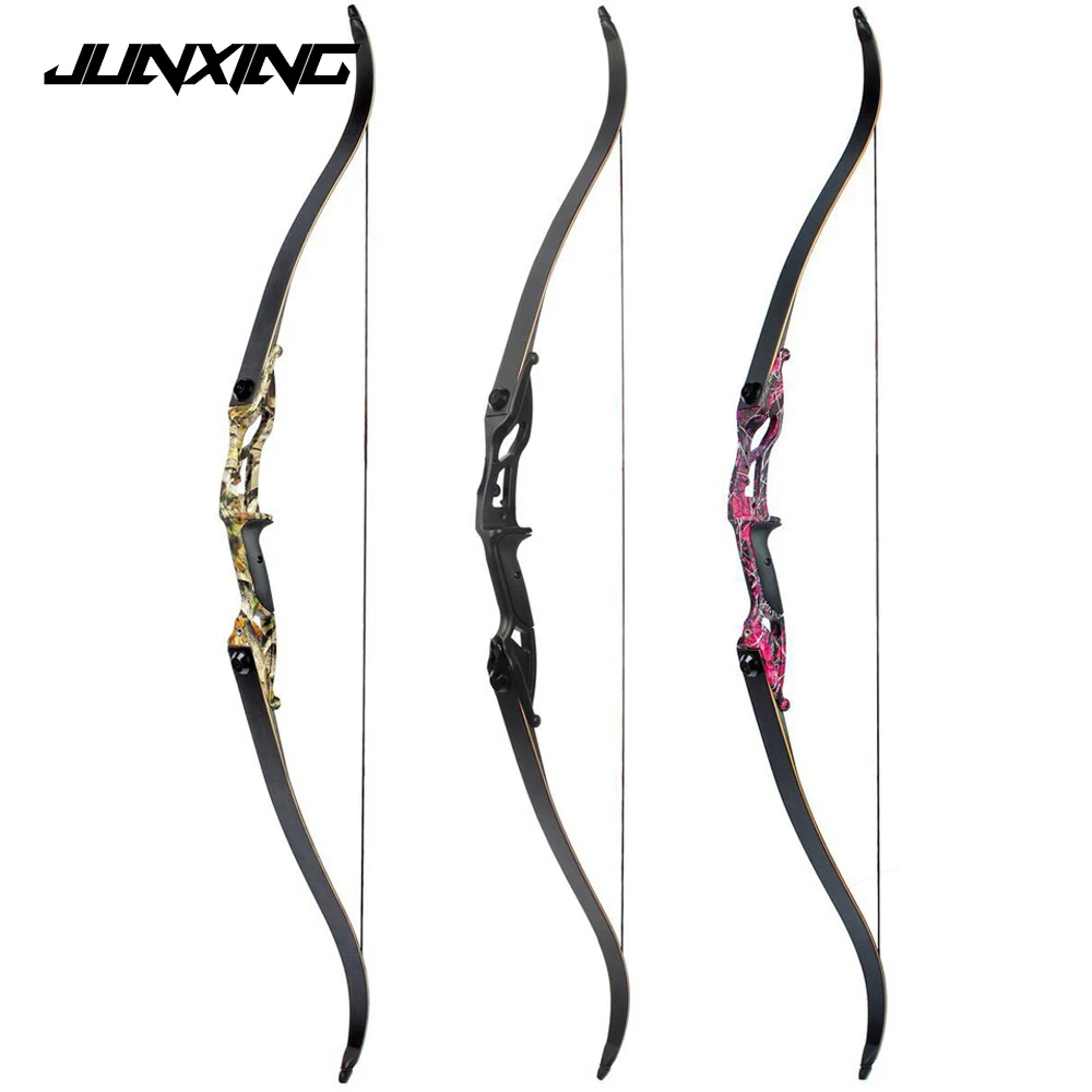 30-50lbs Recurve Bow 56" American Hunting Bow Black/Red Camo/Camo Archery With 17 inches Riser Tranditional Long Bow for Archery