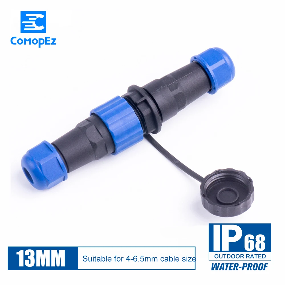 

SD13 Waterproof Connectors 1/2/3/4/5/6/7Pin IP68 Cable Connector Male Female Docking Aviation Plugs&socket Butt Joint 13MM