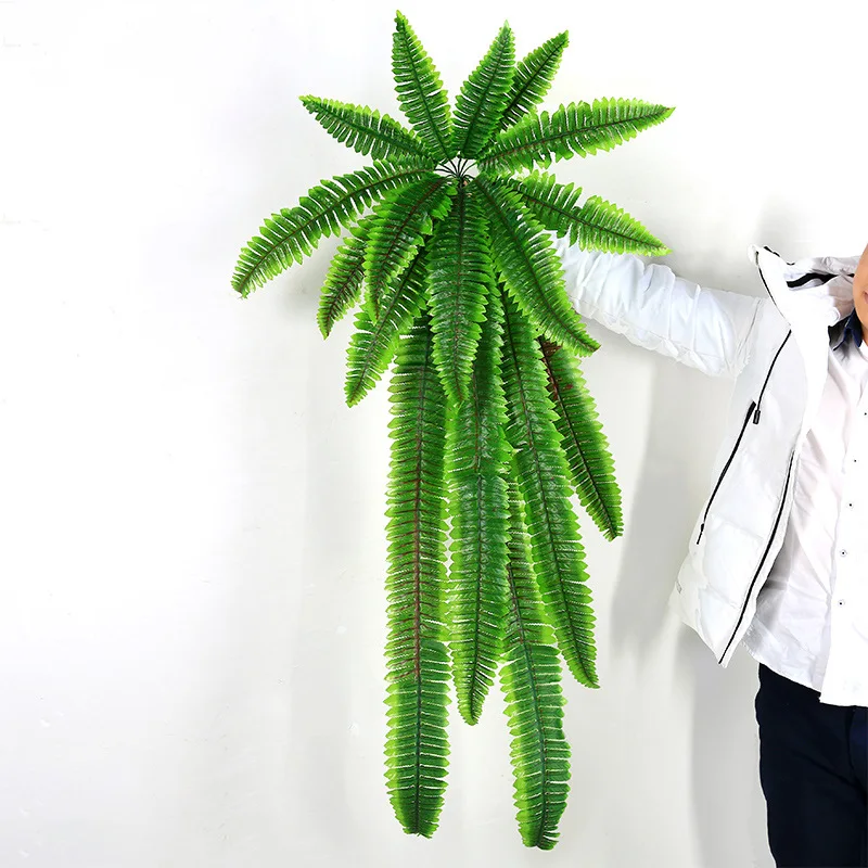

Simulation of Persian leaf wall hanging large Bunch of plant lawn leaves encrypted green planted fake Persian fern plant wall