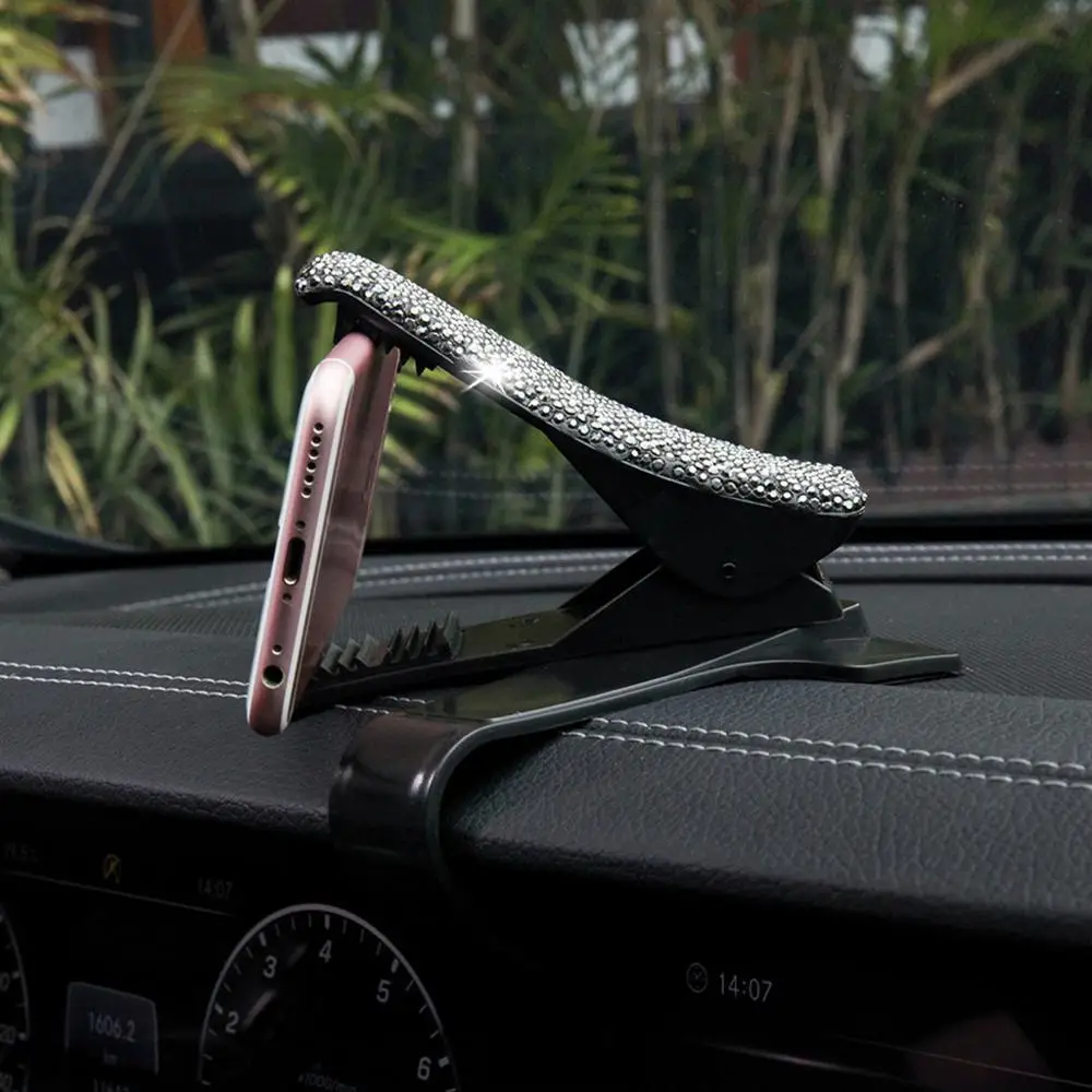

Universal Diamond Crystal Blingbling Car Phone Holder Car Dashboard Holder Stand Hud Design Clip Smartphone Car Holder Accessory