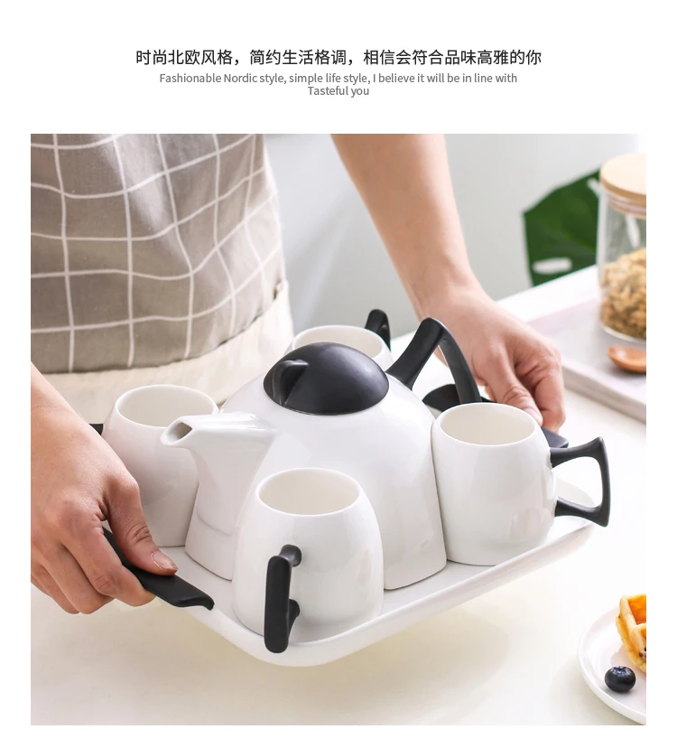 Nordic Чай устанавливает Домашний Керамика Чай pots современный простой чашки Творческий Кофе чашки послеобеденный Чай чашки lo910259