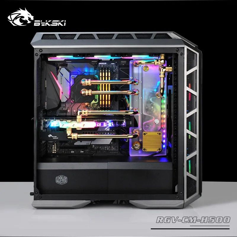  BYKSKI Acrylic Board Water Channel Solution use for CoolerMaster H500M/500P Computer Case for CPU a