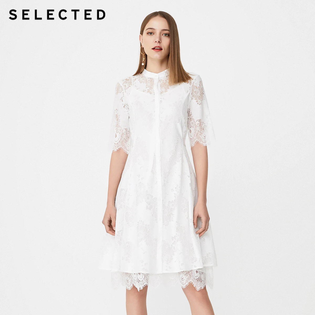 

SELECTED Summer Buckled Cut-out Laced Waist Lace-up Dress S|41922J516